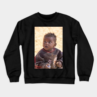 Namibia. Himba Tribe. Portrait of a Toddler. Crewneck Sweatshirt